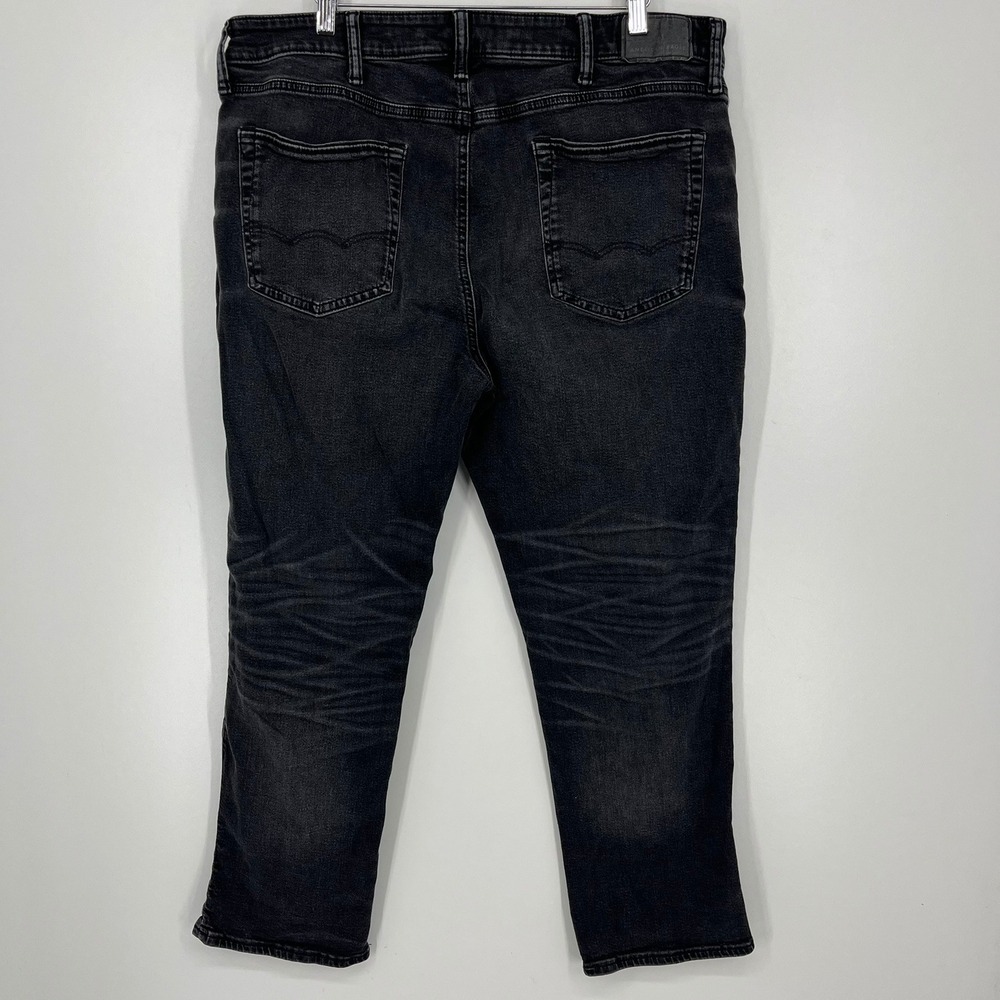American Eagle Athletic Straight Airflex+ Black Jeans Mens 38x30 - Picture 4 of 15